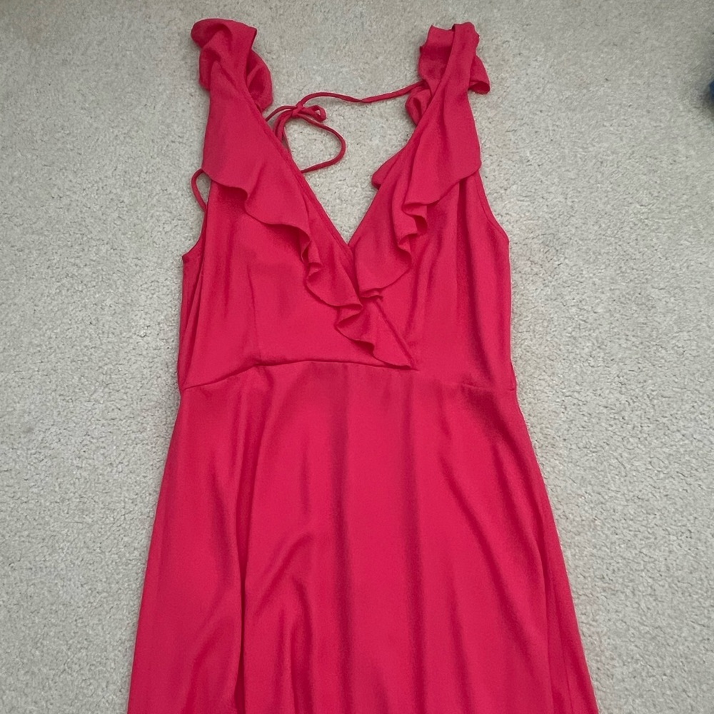Pink backless ruffle dress from lulus